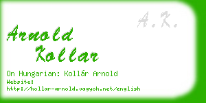 arnold kollar business card